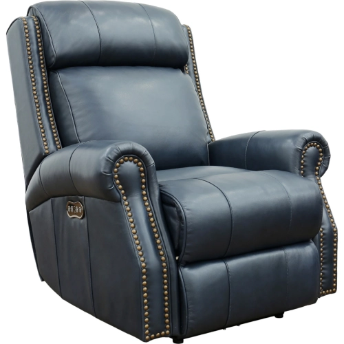 Blair Big & Tall Power Recliner w/ Power Headrest in Shoreham Blue Leather